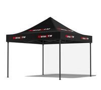 Tenda da gara MotoZem Line senza pareti laterali, nera