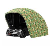 Tenda da garage completamente automatica per auto mobile con telecomando, in acciaio inox, pieghevole, per parcheggio, resistente (grigio, 5,9 x 2,7 m)