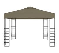 Tenda da giardino 3 x 3 m, tortora, 180 gm², telaio per gazebo per giardino, terrazza e campeggio, tenda robusta e resistente alle intemperie per attività all'aperto