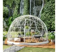 Tenda da giardino a cupola, serra geodetica da 3,7 m, con copertura impermeabile in TPU e sacchi di sabbia, ideale per patio e sale da pranzo