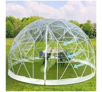 Tenda da giardino a forma di igloo per 5-7 persone, copertura in PVC trasparente con porta e finestre, casa per feste all'aperto, 2,9 m