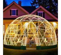 Tenda da giardino a forma di igloo, trasparente, per esterni, con pellicola in TPU e connettori in ABS, diametro 3,6 m, per 5-7 persone, ideale per campeggio, feste, serre e osservare le stelle