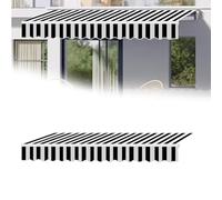 Tenda da giardino impermeabile con strisce nere, baldacchino in tessuto e mantovana frontale, perfetta per uso domestico e commerciale, soluzione per l'ombra del giardino 7 x 3 m