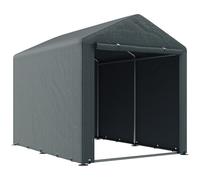 Tenda da giardino Outsunny 2x2x2 m, riparo per bici da esterno con telaio in acciaio, impermeabile e resistente ai raggi UV, tenda portaoggetti