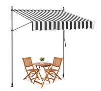Tenda da giardino retrattile con manovella manuale, riparo per esterni, per terrazza, veranda, cortile, balcone, dimensioni 300 cm, protezione UV e facile installazione