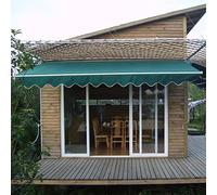 Tenda da giardino retrattile impermeabile durevole 2,5 x 2 m verde scuro baldacchino in poliestere per patio Pavilion Café soluzione parasole all'aperto