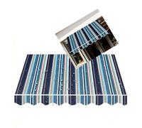 Tenda da giardino retrattile in tessuto di ricambio, 280 g/m², resistente ai raggi UV e impermeabile, per esterni, 7 x 2,5 m, design a strisce multiple