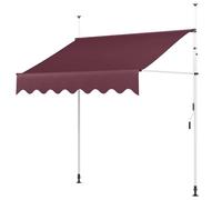 Tenda da giardino retrattile manuale, 150 cm, con tessuto resistente all'acqua e robusto telaio in alluminio, facile manovella manuale, per ombreggiatura esterna