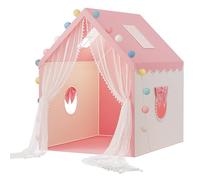 Tenda da gioco 2 in 1 per bambini, per interni con tappetino e luci, tenda da letto per bambini, tenda da gioco per interni, tenda da principessa, casetta per bambini, decorazione per la cameretta dei