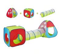 Tenda da gioco 3 in 1 per bambini con tunnel per ragazzi, ragazze, neonati e bambini piccoli, casetta da gioco pop-up per interni/esterni con borsa per il trasporto e cinghie di fissaggio come regalo 
