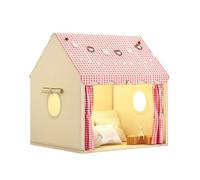 Tenda da gioco a castello for bambini con bandierine, casetta a forma di casa for maschi e femmine, rifugio traspirante(Rosa)