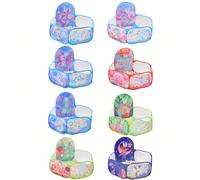 Tenda da gioco a sfera pieghevole a cartoni animati: parco giochi per bambini da interno/esterno - con piscina a sfera e canestro da basket (palline non incluse) Modello Flamingo taglia M,Dinosauro bl