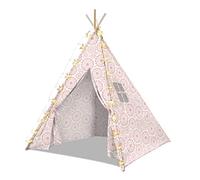 Tenda da gioco per bambini, 1,7 m, include 20 luci a stella, in cotone naturale misto lino tipi, decorazione per la camera dei bambini, idea regalo