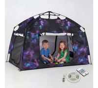 Tenda da gioco per bambini, casetta portatile per bambini, facile da montare, per interni ed esterni, con borsa per il trasporto, design a strisce luminose per uso notturno con tessuto stellato,