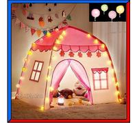 Tenda da Gioco per Bambini Casetta Rosa con Luci a LED Casa da Interno Esterno