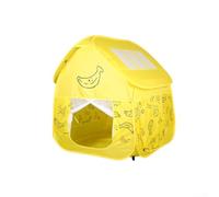 Tenda da gioco per bambini con tessuto traspirante e tende a prova di insetti, parte superiore rimovibile con bottoni per un montaggio rapido, divertente stampa a banana, supportata da un telaio