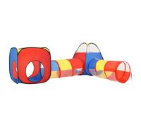 Tenda da gioco per bambini, multicolore, in poliestere, con 2 tunnel da gioco, 190 x 264 x 90 cm, pieghevole, portatile, per la cameretta dei bambini, giardino, per interni ed esterni, avventure e