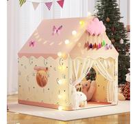 Tenda da gioco per interni per bambini, tenda da principessa per ragazze, casetta da gioco, regalo, motivo facce sorridenti, rosa
