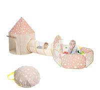 Tenda da gioco pop-up 3 in 1 per bambini, con tunnel e pozzo per palline, confortevole tunnel per gattonare per bambini, multiuso, tenda da giardino con borsa per il trasporto, per bambini e bambine,