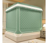 Tenda da letto a isolamento termico, in cotone ispessito, per interni, traspirante, antivento, design a prova di freddo per autismo