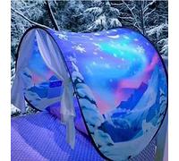 Tenda da letto fantasy, divertente, pieghevole, pop up, per interni ed esterni, misura doppia, per ragazzi e ragazze, tenda per bambini, casetta per bambini (Il paese delle meraviglie d'inverno)