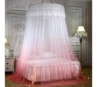Tenda Da Letto Matrimoniale Con Zanzariera a Cupola Princess, Tenda Da Letto Sospesa a Colori Sfumati in Pizzo Per Letti Singoli O King Size, Per La Camera Da Letto Decorativa-Rosa