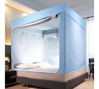 Tenda da letto per la privacy per letto matrimoniale a baldacchino | Tenda da letto per la privacy per un sonno confortevole, uso interno, antivento e calda, con baldacchino oscurante