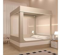 Tenda da letto pop-up per la privacy, per letto queen size, portatile e istantaneo, con baldacchino oscurante e finestre in rete traspirante, per adulti, bambini, campeggio, camera degli ospiti