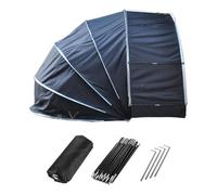 Tenda Da Moto Appeso 2 in 1 Box Biciclette Da Esterno con Doppie Porte per 2-5 Biciclette Tenda Moto Copertura Moto per Esterno,Black