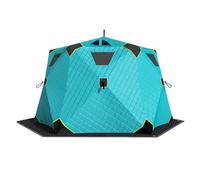 Tenda da pesca sul ghiaccio Baracca termica portatile per la pesca sul ghiaccio con strato isolante, con ancore, corde e borsa per il trasporto, per escursioni(Light blue)