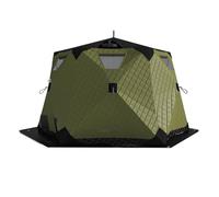 Tenda da pesca sul ghiaccio Baracca termica portatile per la pesca sul ghiaccio con strato isolante, con ancore, corde e borsa per il trasporto, per escursioni(Dark green)