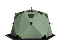 Tenda da pesca sul ghiaccio Baracca termica portatile per la pesca sul ghiaccio con strato isolante, con ancore, corde e borsa per il trasporto, per escursioni(Military green)