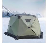 Tenda da pesca sul ghiaccio con cric e pavimento, per 5-6 persone, per campeggio invernale, colore: nero scuro
