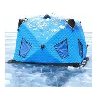 Tenda da pesca sul ghiaccio con pavimento, riparo per ghiaccio portatile isolato, tessuto Oxford impermeabile, 4 finestre, include ancore, corde e borsa per il trasporto
