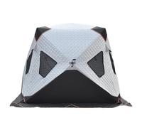 Tenda da pesca sul ghiaccio, copertura termica in cotone ispessito, tenda da pesca a mozzo pop-up, con borsa per il trasporto, termica, invernale (bianco, L)