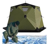 Tenda Da Pesca Sul Ghiaccio Estremamente Calda E Isolata B-Green | Tenda Esagonale Isolata 420d per 6-8 Persone, Montaggio Rapido a Pop-Up, Corde E Sacchetto Di Trasporto per Avventure Outdoor