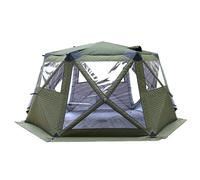 Tenda da pesca sul ghiaccio for 6-10 persone, baracca di ghiaccio con camino e ancora, corda di ancoraggio, borsa for il trasporto, riparo portatile for la pesca sul ghiaccio(Green)