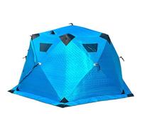 Tenda da pesca sul ghiaccio isolata per 3 - 8 persone con cric per stufa, pop up portatile, mozzo termico, tappetino rimovibile, borsa per il trasporto, ancoraggi per ghiaccio, corde di ancoraggio