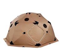 Tenda da Pesca sul Ghiaccio Isolata Riparo isolato for la pesca sul ghiaccio, Tende da campeggio invernale, for 8-10 persone(Brown)