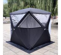 Tenda da pesca sul ghiaccio per 3 - 8 persone, portatile, isolata, con foro per camino, baracca termica su 4 lati, borsa per il trasporto, ideale per basse temperature