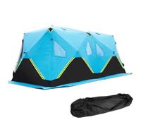 Tenda da pesca sul ghiaccio per 3 - 8 persone, portatile, isolata, con foro per camino, baracca termica su 4 lati, borsa per il trasporto, ideale per basse temperature