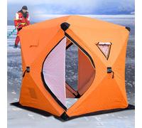 Tenda da pesca sul ghiaccio per 3-8 persone, portatile, isolata, con foro per camino, design termico su 4 lati, con borsa per il trasporto, ideale per basse temperature