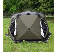 Tenda da Pesca sul Ghiaccio, Tenda da pesca sul ghiaccio portatile pop-up con borsa for il trasporto, due porte e sei finestre basse temperature(Green,Small)