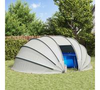 vidaXL Tenda da piscina a cupola grigia, 538 x 440 x 204 cm, tenda da giardino e terrazza, copertura impermeabile per piscina, facile da montare, antivento per l'estate
