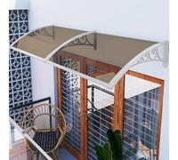 Tenda da portico 119,4 x 71,1 cm, parasole impermeabile per balcone con kit di staffe in acciaio regolabile per porte da 61/81/99/119,4 cm, pannello marrone per protezione del ponte del cortile