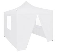 Tenda da ricevimento pieghevole con 4 ripiani 3x3 m Acciaio BlancParasol da esterno, tenda, mobili da esterno, forniture per la casa, decorazione