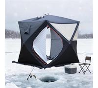 Tenda da sauna portatile per 3 - 4 persone, pieghevole, isolata, per pesca sul ghiaccio, con camino, impermeabile, facile da installare, adatta per tutte le stagioni, campeggio e uso domestico