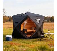 Tenda da sauna portatile per 3-5 persone, isolata per pesca sul ghiaccio con sfiato antifumo, capanna termica da campeggio a 3 strati per cortile, giardino di casa e pesca invernale
