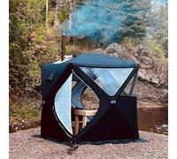 Tenda da sauna portatile per 3-5 persone, spa pop-up per cortile con sfiato antifumo, isolamento termico a 3 strati, sala relax per uso domestico