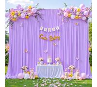 Tenda da sfondo lavanda 3 m x 2 m per feste di matrimonio, luce viola, senza pieghe, drappeggi, per baby shower, feste di compleanno, fotografia, tessuto in poliestere, decorazione di sfondo